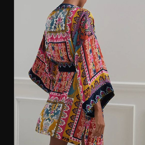 Zadie Velvet Kimono Floral Robe in M/L - Picture 3 of 4